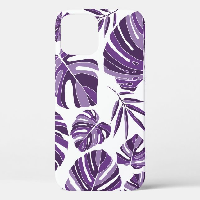 Coques Case-Mate iPhone Monstère violet tropicale feuilles sans couture mo (Verso)