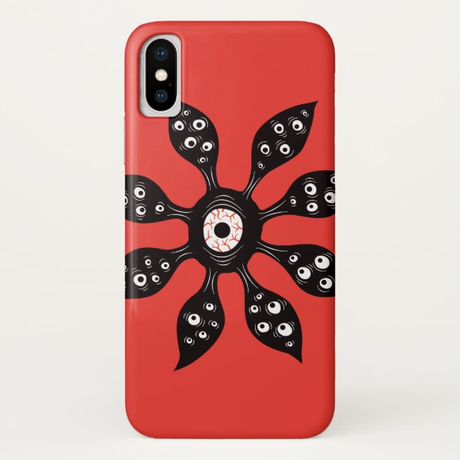 Coques Case-Mate iPhone Monstre déplaisant d'oeil de Witchy sur le rouge (Dos)