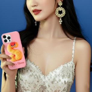 Coque iPhone 16 Pro Max Monstre Fluffy S Initial Personnalisable