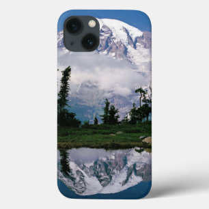 iPhone 13 Coque Mont Rainier reflété dans un lac de montagne