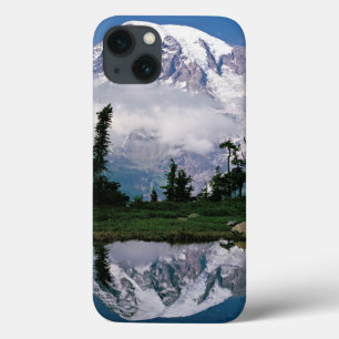 iPhone 13 Coque Mont Rainier reflété dans un lac de montagne