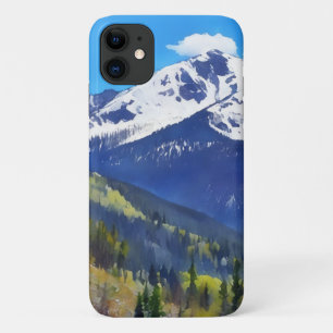 Case-Mate iPhone Case Montagne neigeuse et arbres Aquarelle Style Art