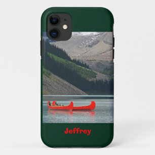 Coques Pour iPhone Montagnes & Canots rouges, Nom,