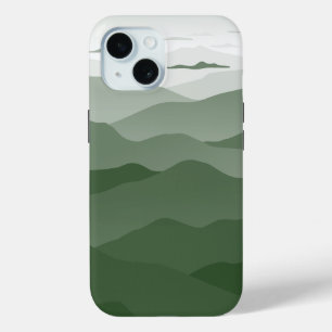 Coque Case-Mate iPhone Montagnes Foggy Misty Matin Magique Vert