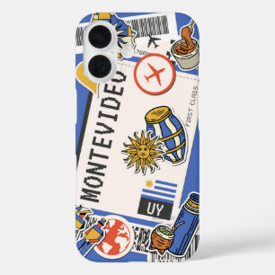 Coque Pour iPhone 16 Montevideo Boarding Pass - Uruguay Travel