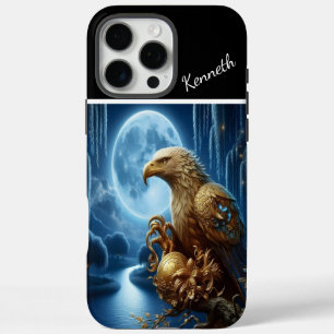 Coque iPhone 16 Pro Max Montre de lune d'aigle doré