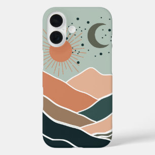 Coque Pour iPhone 16 Monts Sun & Moon