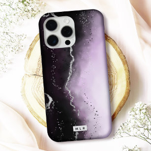 Coque iPhone 16 Pro Moody Ombre Purple Gradient tendance Monogramme