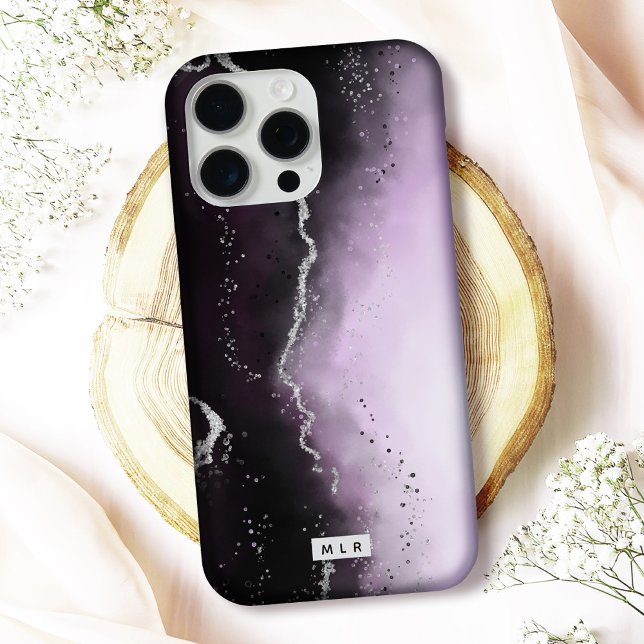 Coques Case-Mate iPhone Moody Ombre Purple Gradient tendance Monogramme (Protect your phone in style with this elegant "Ethereal Mist" monogrammed iPhone case)