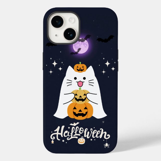 Coques Case-Mate iPhone Moonlit Halloween Cat – Spooky & Sweet Night (Verso)
