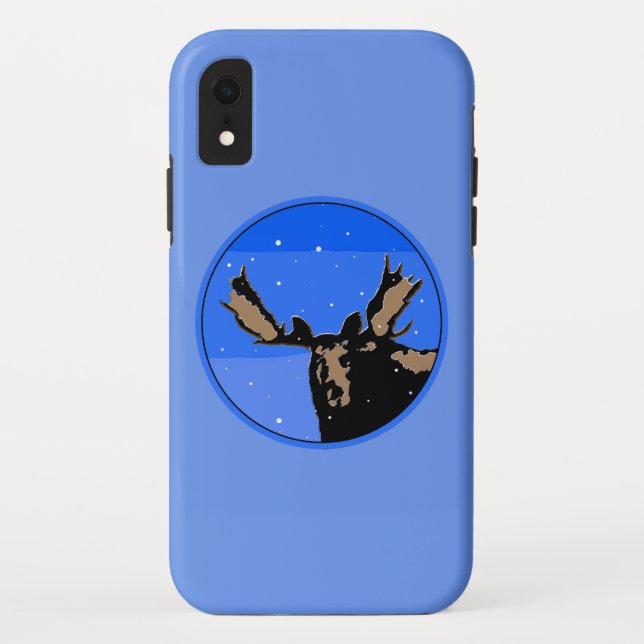 Coques Case-Mate iPhone Moose en hiver - Art original de la faune (Dos)