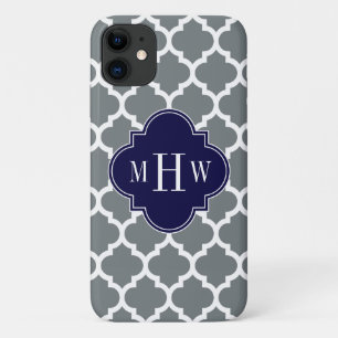 Case-Mate iPhone Case Moroccan Charcoal White #5 Navy 3 Monogram initial