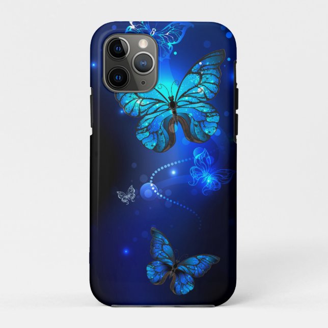 Coques Case-Mate iPhone Morpho Butterfly in the Dark Background (Dos)