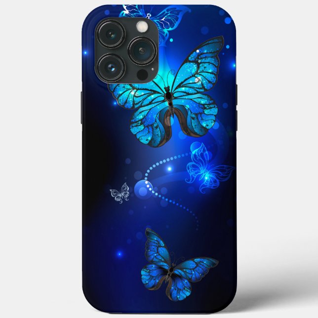 Coques Case-Mate iPhone Morpho Butterfly in the Dark Background (Verso)