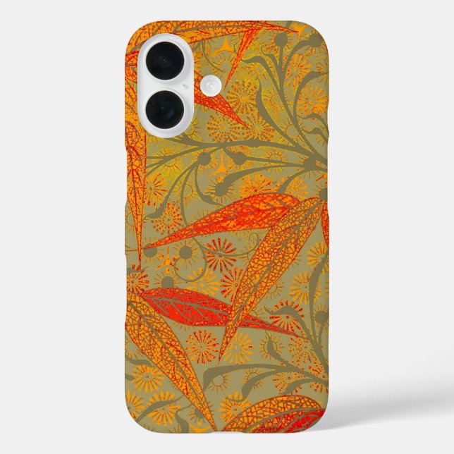 Coques Case-Mate iPhone Morris & Co. Motif Bamboo Godwin Orange et Sauge (Verso)