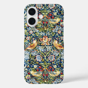 Coque Pour iPhone 16 Morris - Framboise Voleur d'oiseaux et de fleurs