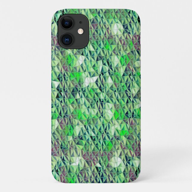 Coques Case-Mate iPhone Mosaic in greenish triangles with gradient tones t (Dos)