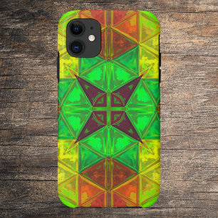 Case-Mate iPhone Case Mosaic kaléidoscope Carré vert jaune et orange