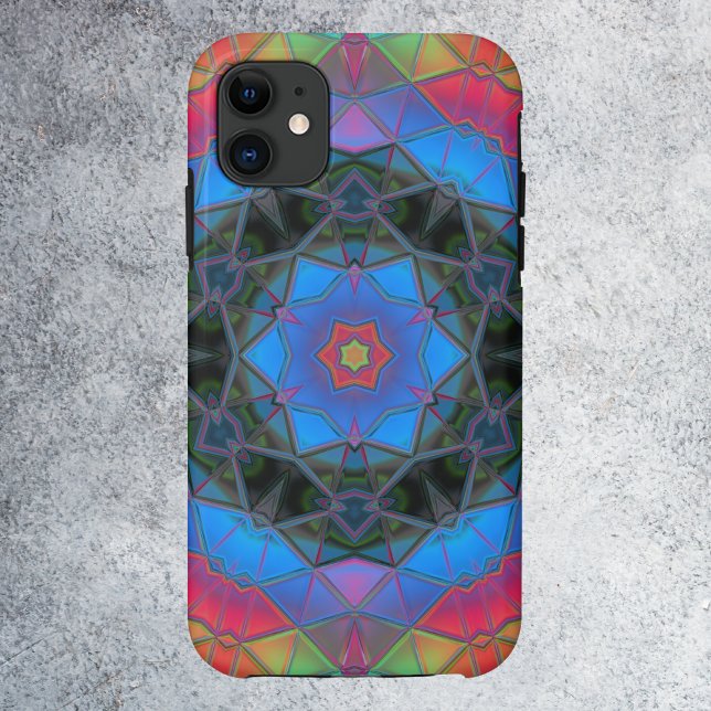 Coques Case-Mate iPhone Mosaic Kaleidoscope Fleur arc en ciel (Créateur téléchargé)