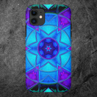 Mosaic Kaleidoscope Fleur Bleu pourpre et Turquois