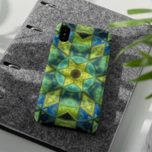 Case-Mate iPhone Case Mosaic Kaleidoscope Fleur Jaune et Bleu