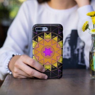 Case-Mate iPhone Case Mosaic Kaleidoscope Fleur orange rose et noir