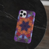 Mosaic Kaleidoscope Fleur orange rouge et violet