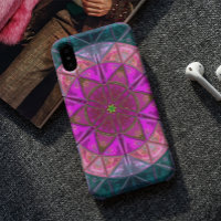 Mosaic Kaleidoscope Fleur rose et bleu