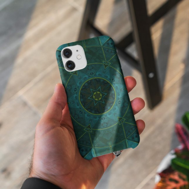 Coques Case-Mate iPhone Mosaic Kaleidoscope Fleur Turquoise (Créateur téléchargé)