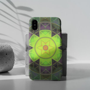 Case-Mate iPhone Case Mosaic Kaleidoscope Fleur vert pourpre et jaune