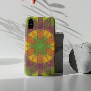 Case-Mate iPhone Case Mosaic Kaleidoscope Fleur vert pourpre et orange