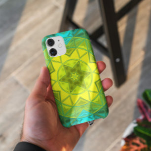 Case-Mate iPhone Case Mosaic Kaleidoscope Flower Yellow and Blue