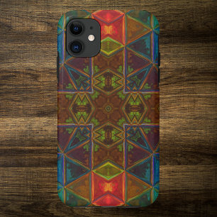 Case-Mate iPhone Case Mosaic Kaleidoscope Square Blue Red and Green