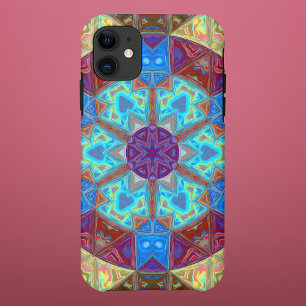 Case-Mate iPhone Case Mosaic Mandala bleu rose et jaune