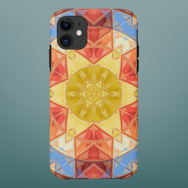 Coques Case-Mate iPhone Mosaic Mandala orange bleu et jaune (Créateur téléchargé)