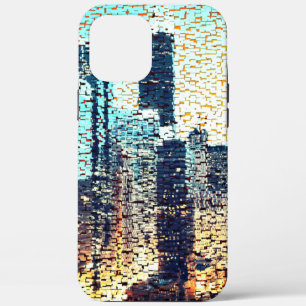 Case-Mate iPhone Case Mosaïque bleue de grande ville construite