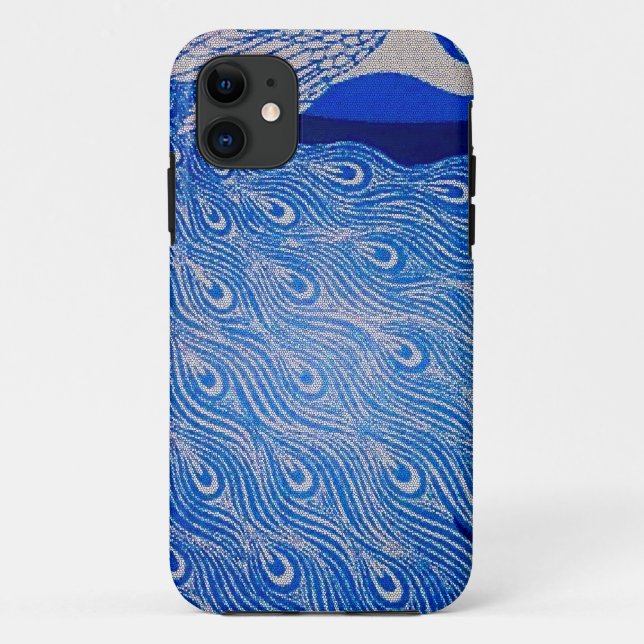 Coques Case-Mate iPhone Mosaïque bleue de paon (Dos)