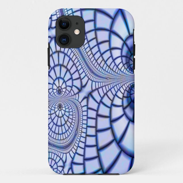 Coques Case-Mate iPhone mosaïque bleue et blanche (Dos)