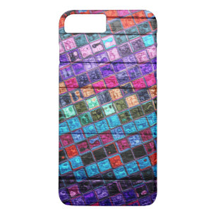 Coques Pour iPhone Mosaïque colorée Motif bois look #14