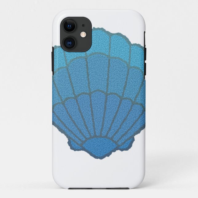 Coques Case-Mate iPhone Mosaïque Coquillage Bleu (Dos)