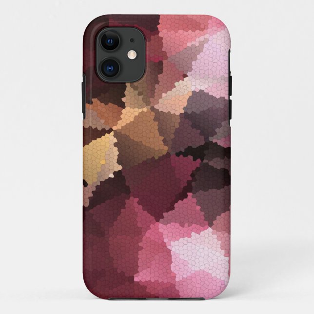 Coques Case-Mate iPhone Mosaïque dans les couleurs brun-rose et jaune (Dos)