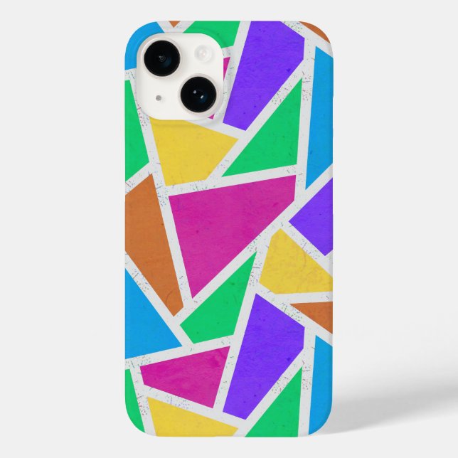 Coques Case-Mate iPhone Mosaïque de couleurs vives arc-en-ciel (Verso)