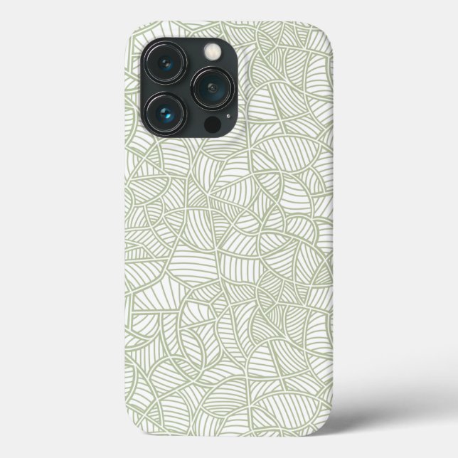 Coques Case-Mate iPhone Mosaïque feuille aléatoire vert pâle (Verso)