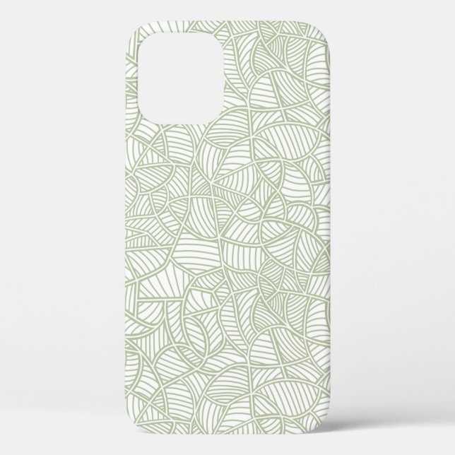 Coques Case-Mate iPhone Mosaïque feuille aléatoire vert pâle (Verso)