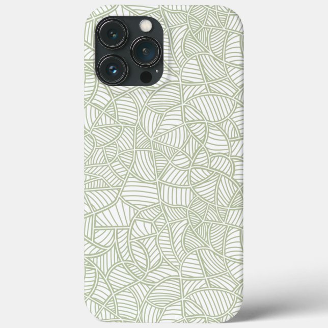 Coques Case-Mate iPhone Mosaïque feuille aléatoire vert pâle (Verso)
