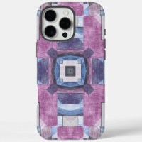 Mosaïque Géométrique Abstraite Violet, Bleu et Gri