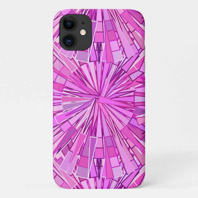 Coques Case-Mate iPhone Mosaïque géométrique moderne, violet et orchidée (Dos)