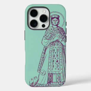Coque iPhone 16 Pro mosaïque grecque de sainte Agnès de Rome