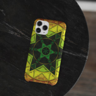 Case-Mate iPhone Case Mosaïque Kaleidoscope Fleur vert et jaune