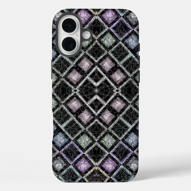 Coques Case-Mate iPhone Mosaïque Mandala Pastel avec Treillis Argenté (Verso)